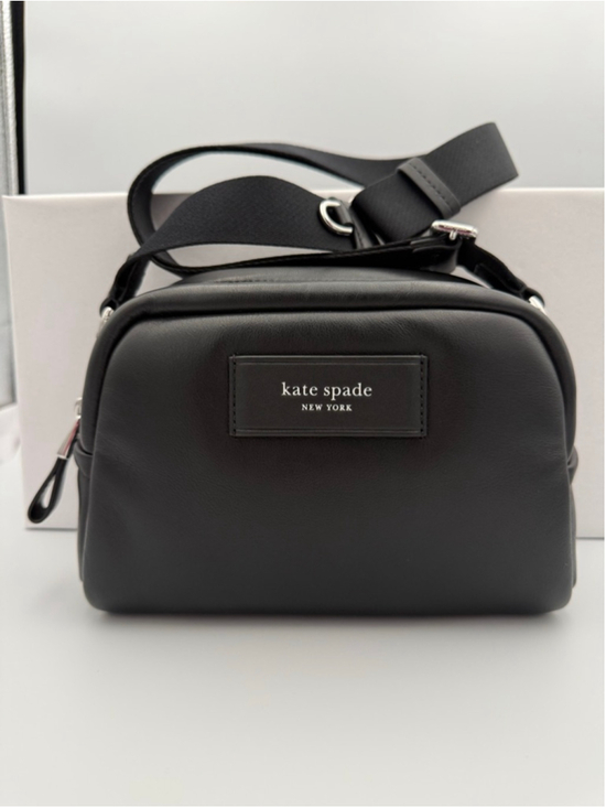 Kate Spade Handbags - Women's Kate Spade Puff Black Leather Crossbody Bag